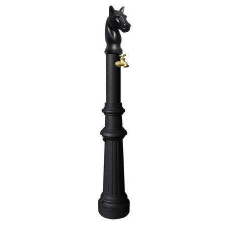 QUALARC Permanent Mount Base And Horsehead Finial, Black FPST-PERM-801-BL